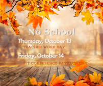 NO School October 13 and 14 image