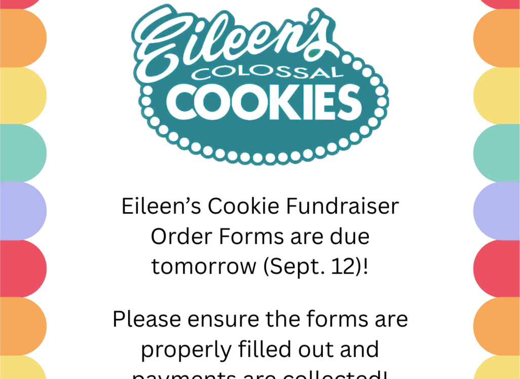 Eileen's Cookies Order Forms Due (Sept 12) image