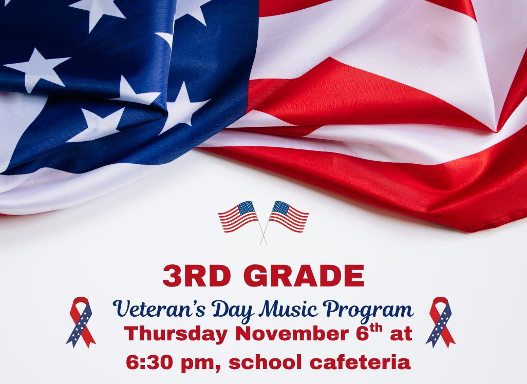 3rd Grade Veteran's Day Music Program image
