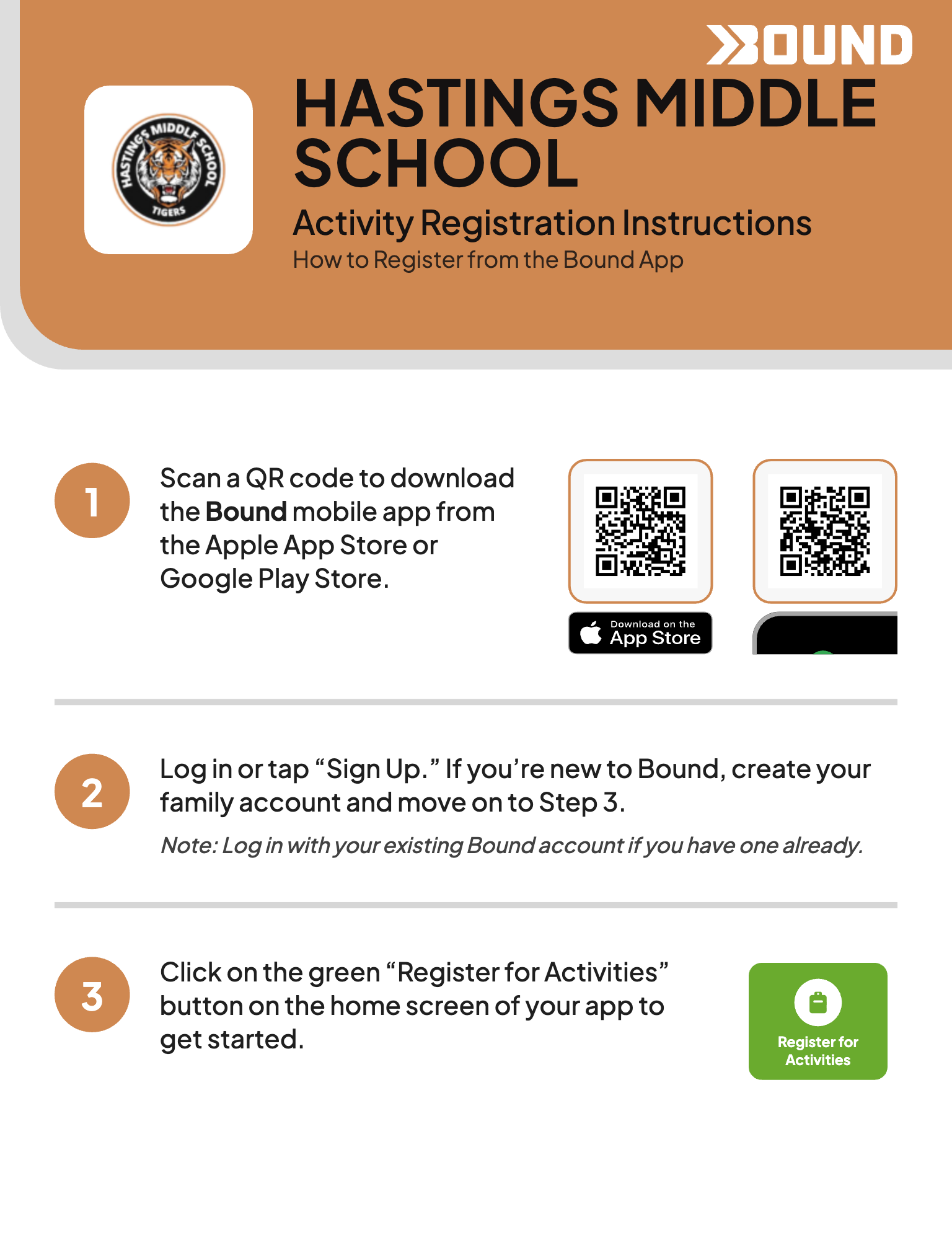 Hastings Middle School - App Registration Flyer