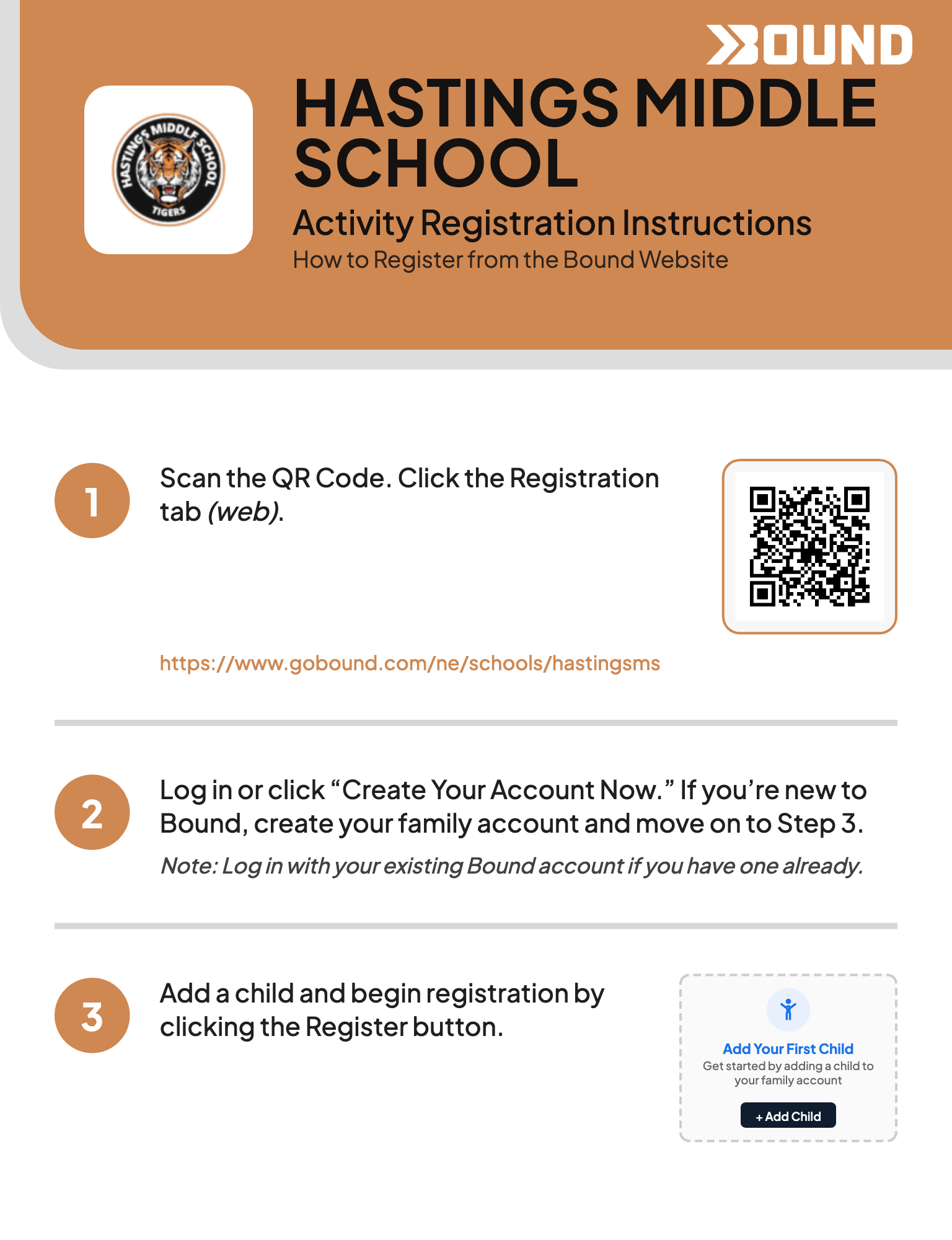 Hastings Middle School - Registration Flyer